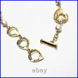 Yves Saint Laurent set earrings + necklace vintage imitation pearl gold