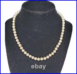 Zales 16 White Cultured Pearl Necklace 7 Bracelet Set 14K Yellow Gold Jewelry